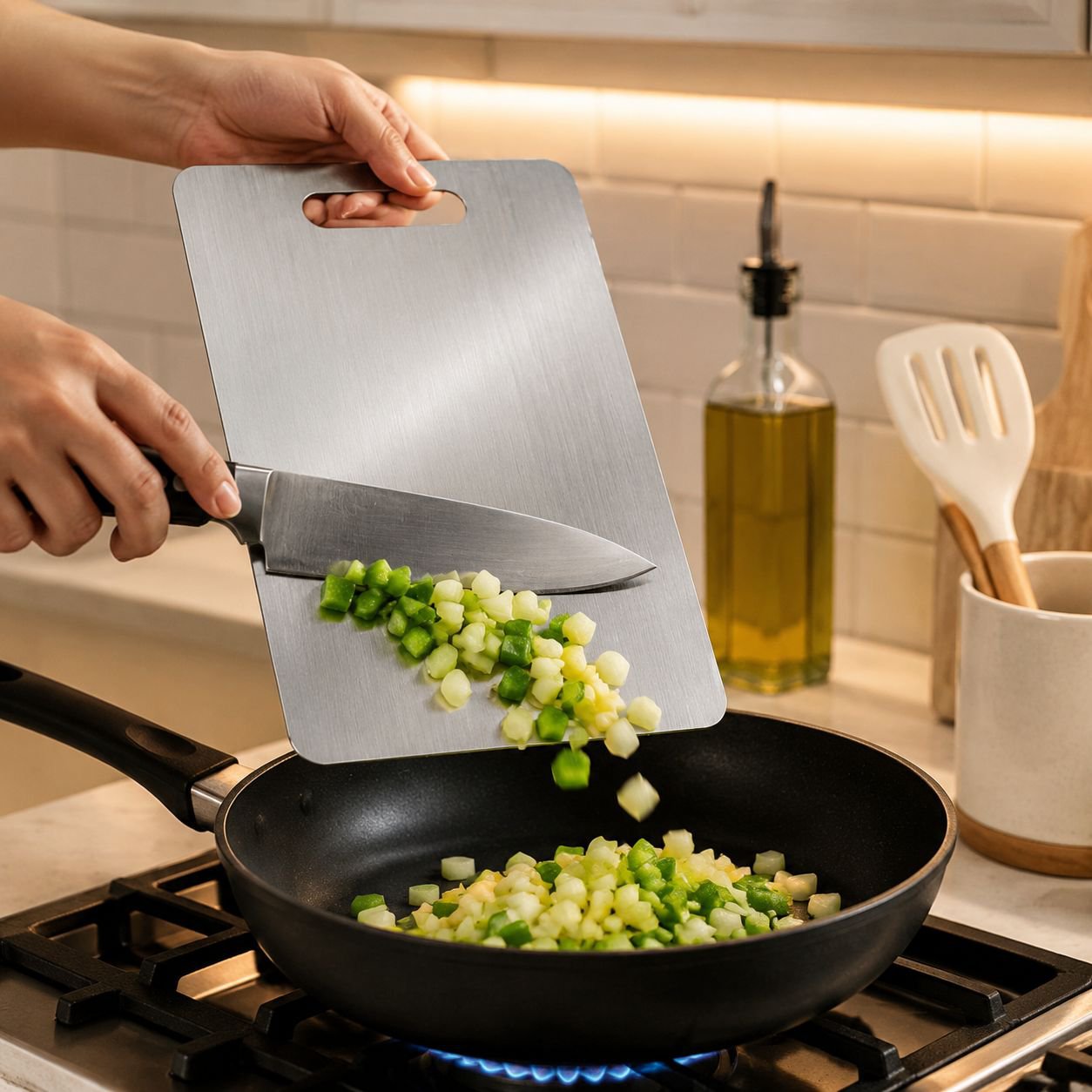 Tabla de cortar de acero inoxidable 304 para cocina, tabla para amasar y cortar masa