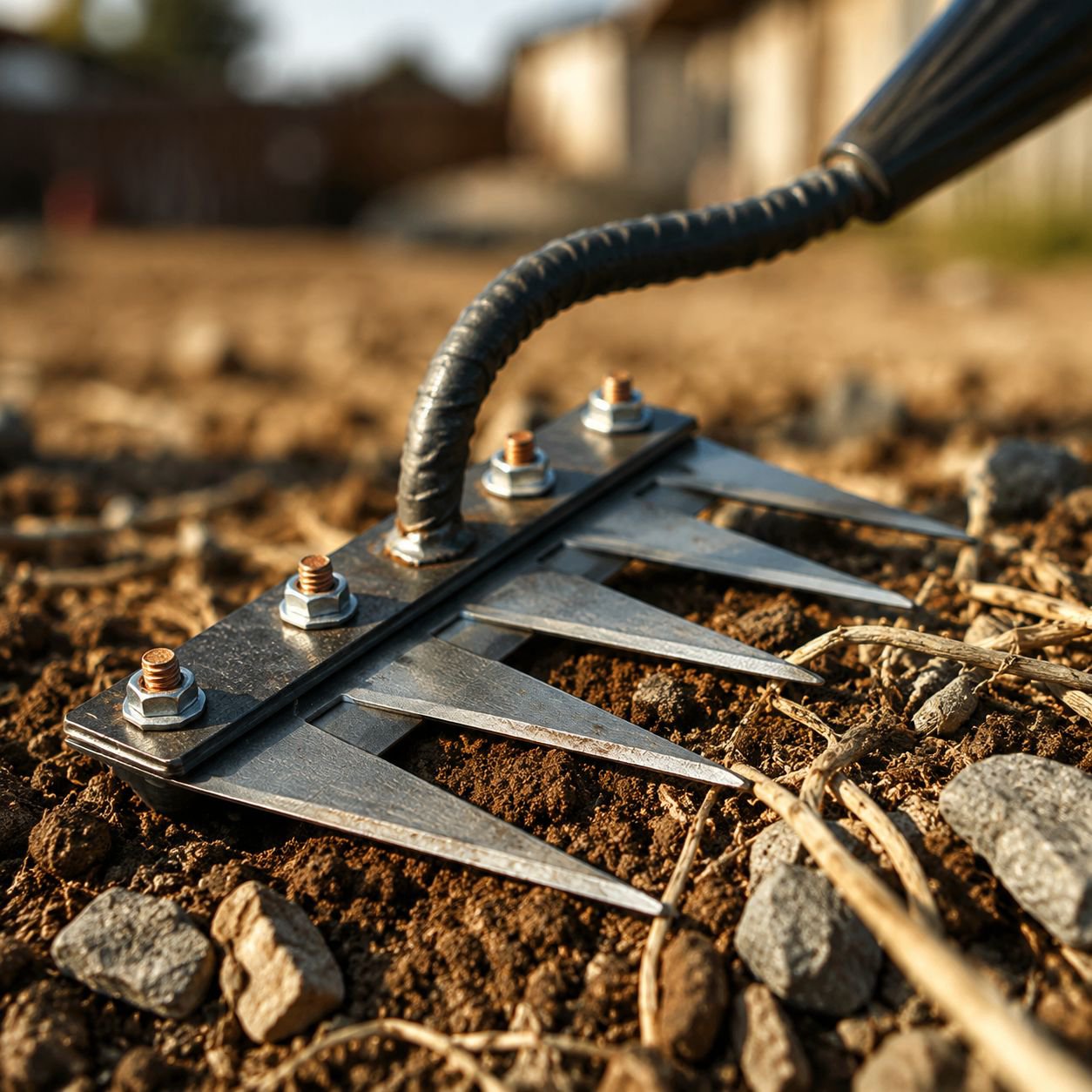 Detachable thickened manganese steel weeding rake closeup