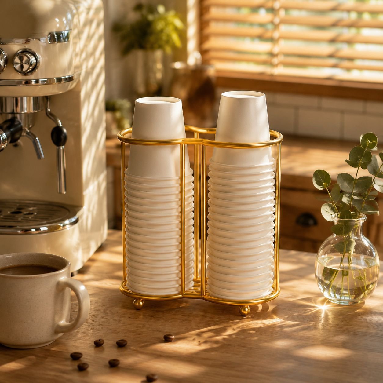 Cup storage rack, bar counter milk tea and coffee cup holder, disposable paper cup dispenser, multi-