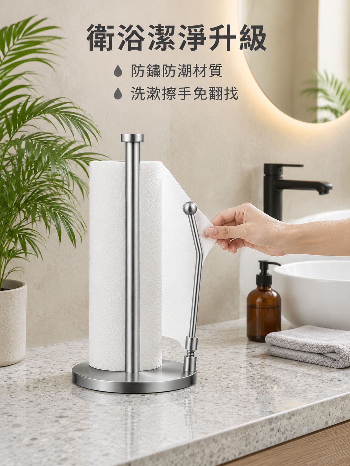 不銹鋼紙巾座卷紙架立式