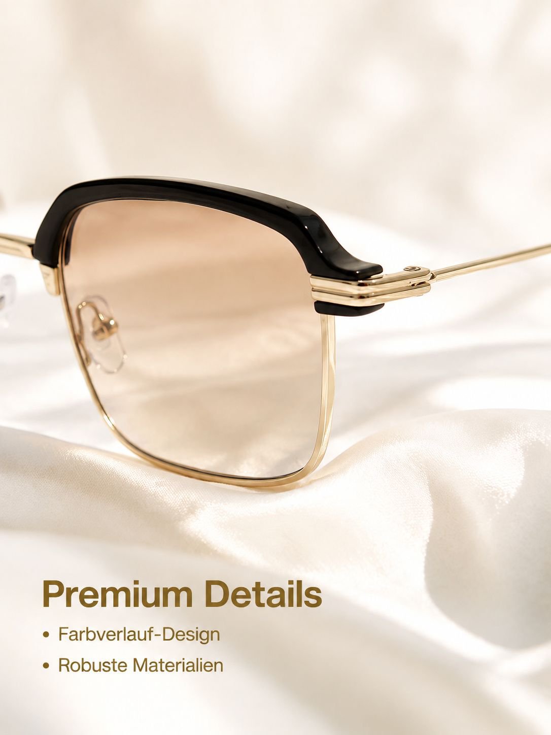 Progressive Lesebrille mit Teegläsern für Nah- und Fernsicht