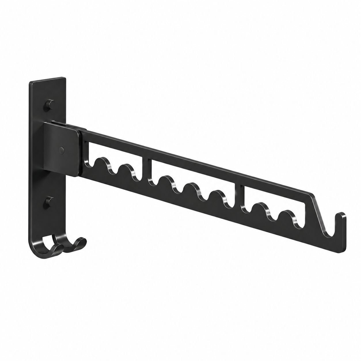 Zusammenklappbarer Kleiderständer aus Aluminium zur Wandmontage, schlagfrei, Modell B
