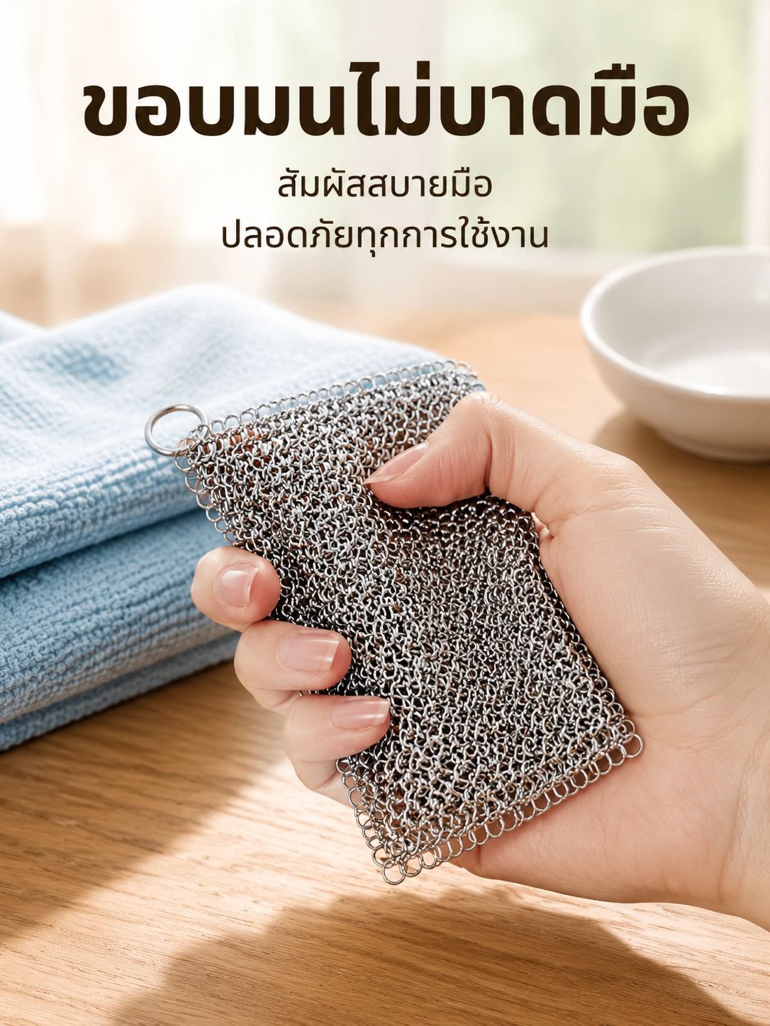 ลูกบอลทำความสะอาดครัวสแตนเลส