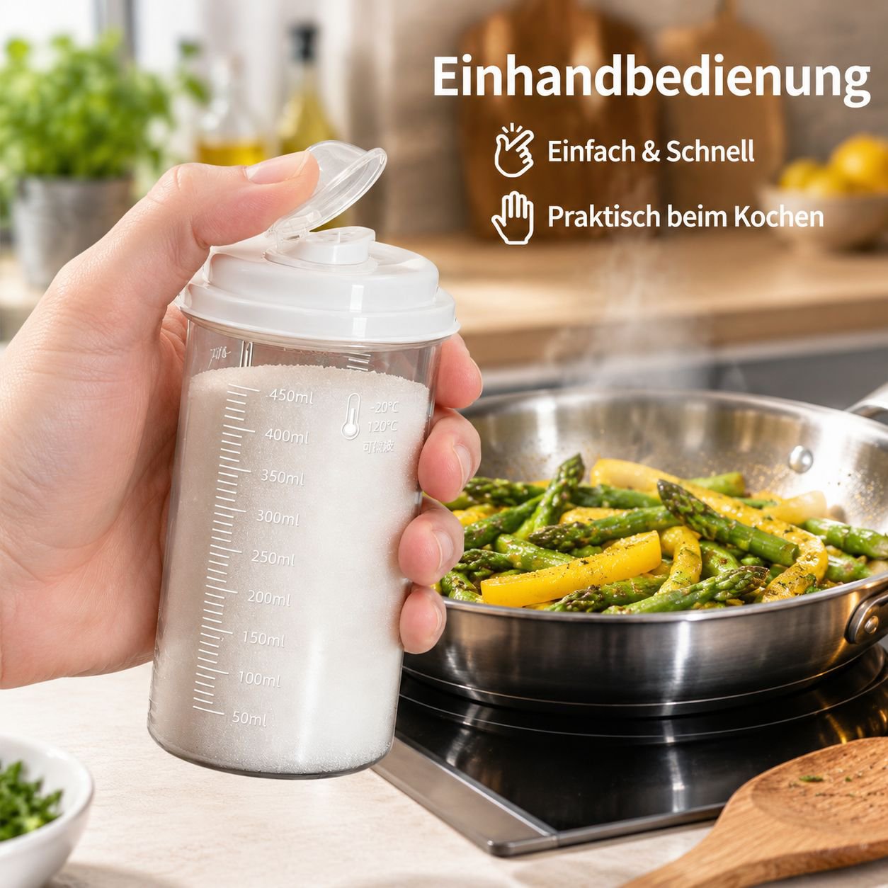 Luftdichte Vorratsdose Lebensmittelqualität Kunststoff Streuer für Zucker Küche