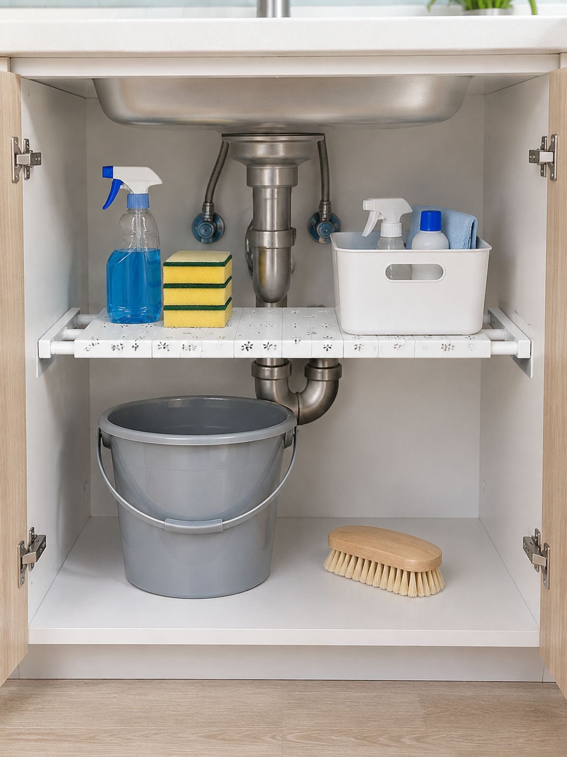 No-drill closet organizer for everyday storage