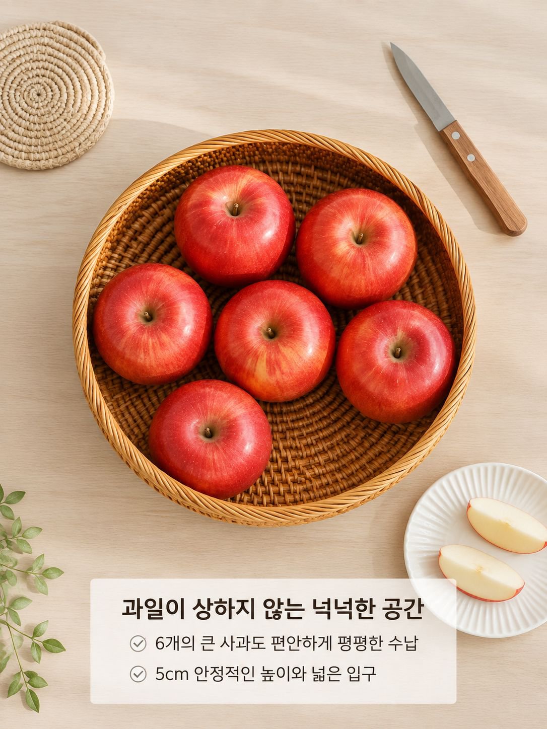 가을 담쟁이덩굴로 엮은 과일 바구니
