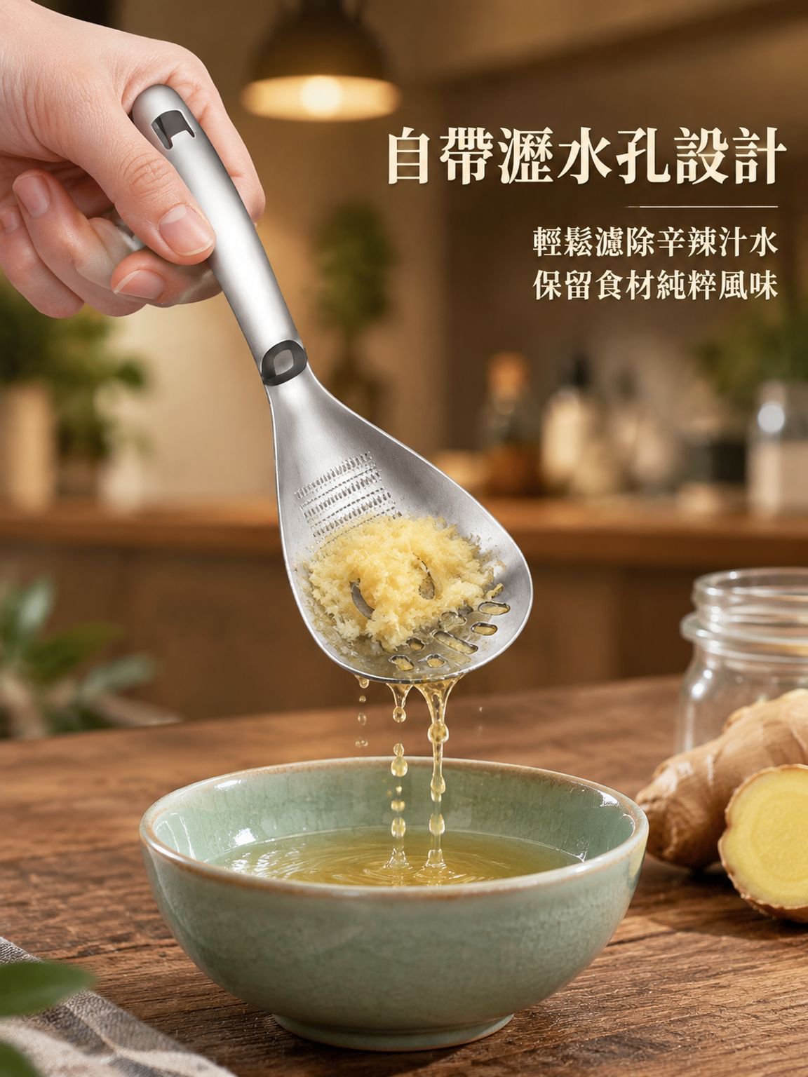 廚房不鏽鋼勺子研磨薑蒜器