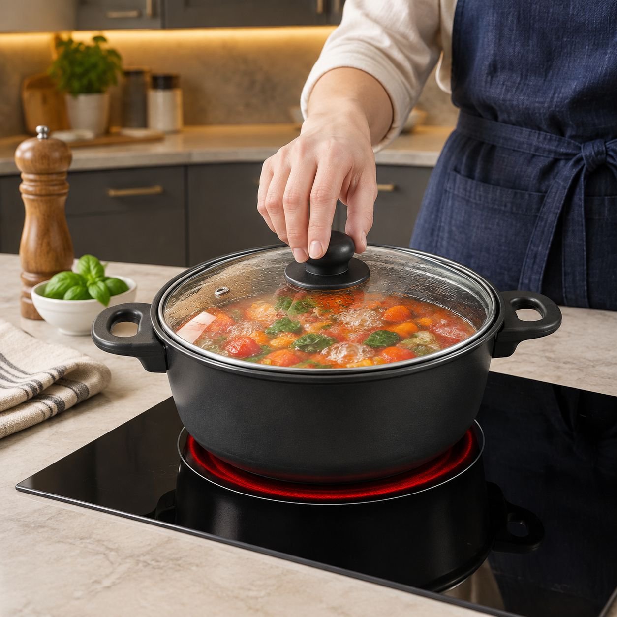 Hot selling 12-piece cookware set with spatula, non-stick soup pot, milk pot, frying pan, Maifan sto