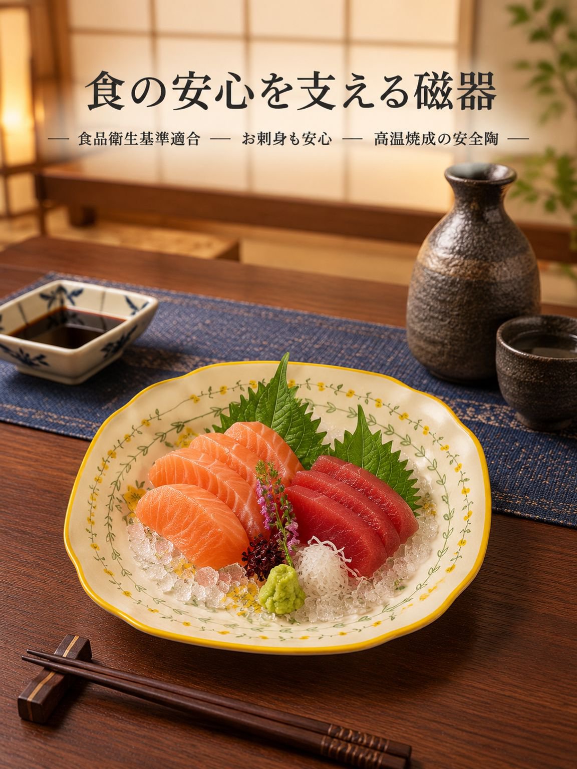 小花柄の角皿