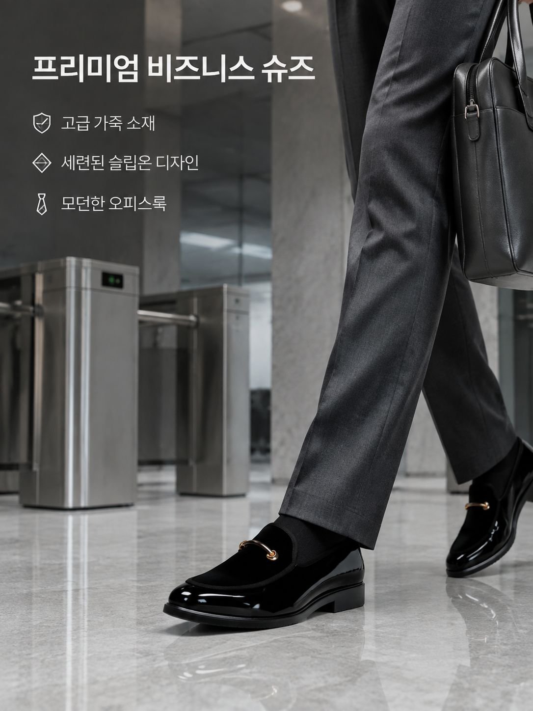 남성용 슬립온 비즈니스 정장 구두