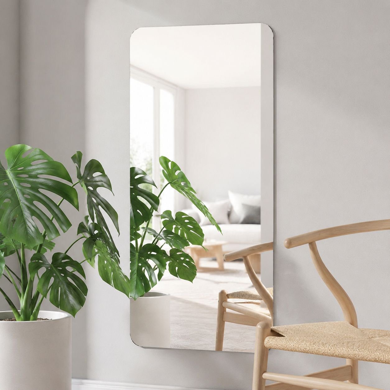Easy install portable HD mirror for living room