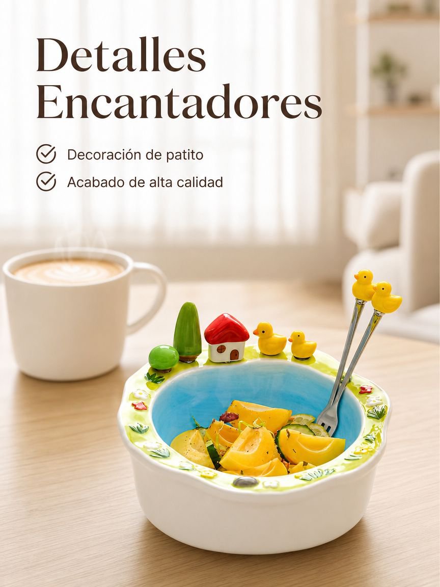 Juego de platos y tenedores de cerámica estilo crema