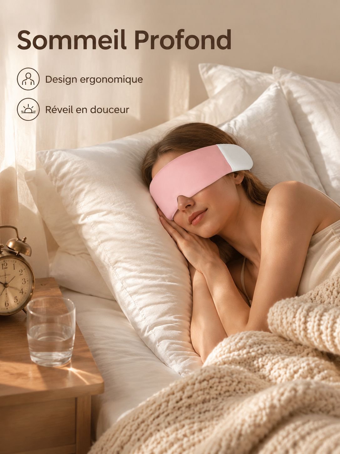 Masque pour les yeux technologique à double occultation, confort et sommeil réparateur
