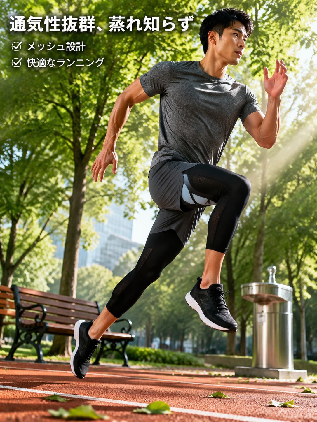 メンズスポーツタイツ 速乾高弾力コンプレッションランニングフィットネスパンツ（ロング/ショート）