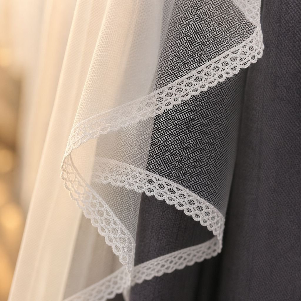 Finished Double Layer Blackout Curtain with Lace Trim