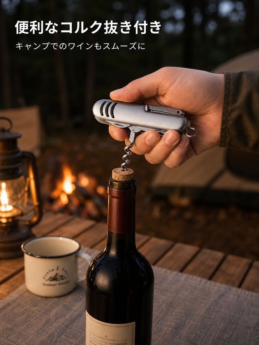キャンプ用多機能ツールナイフ