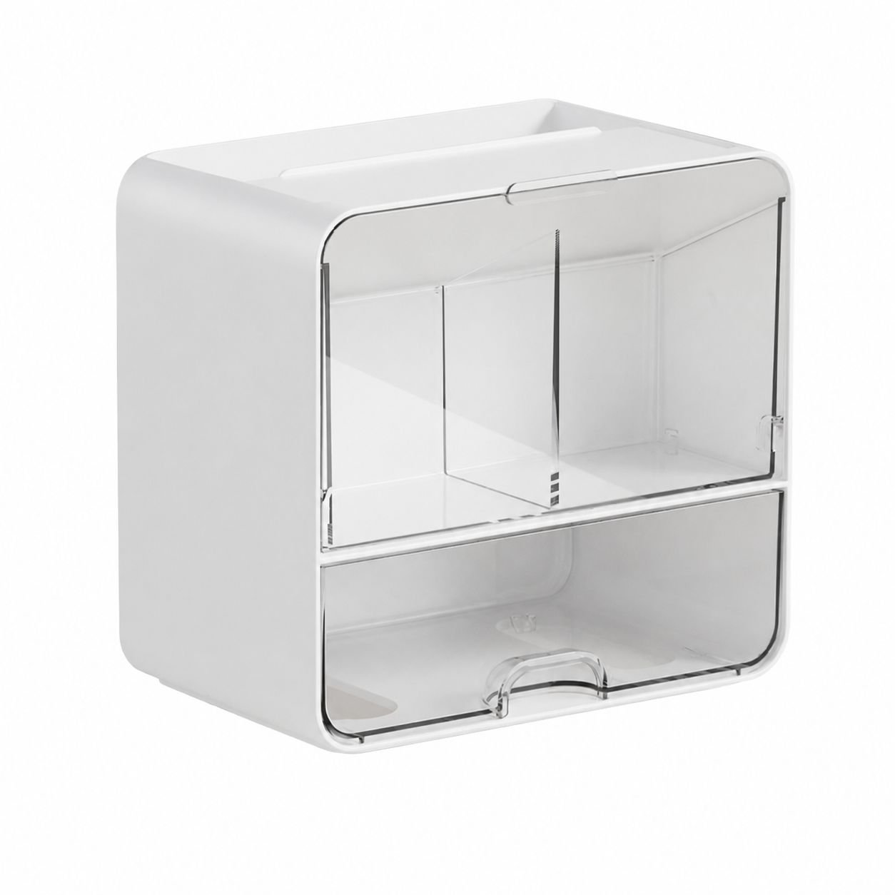 Wall-mounted Bathroom Storage Box with Mirror for Cosmetics