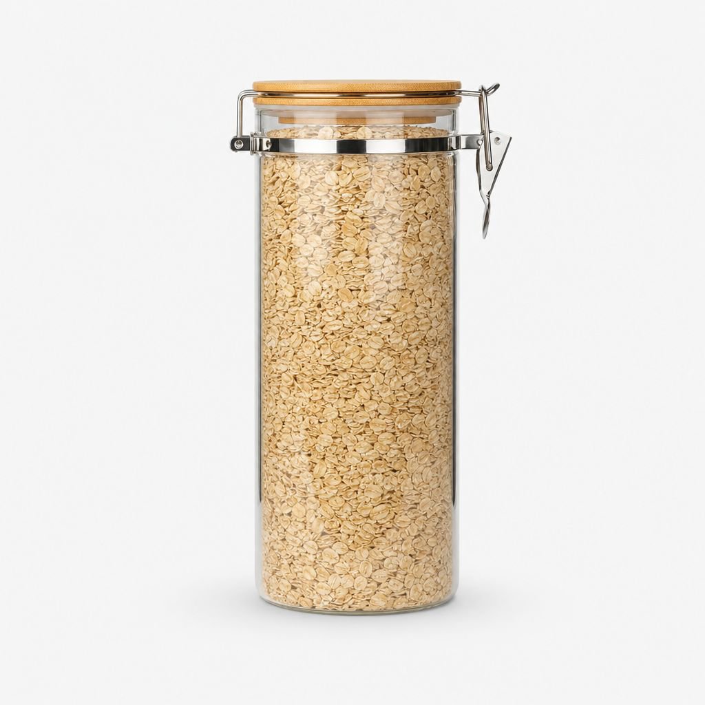 Large Transparent Glass Jar for Tea and Grains Storage