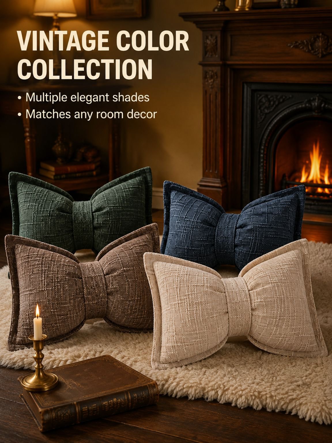 JMY-Chenille Bow Shaped Cushion
