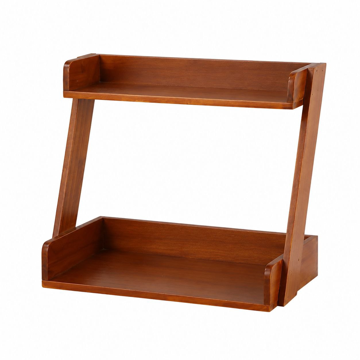 Multifunctional Solid Wood Retro Storage Box, Desktop Small Bookshelf Kitchen Organizer