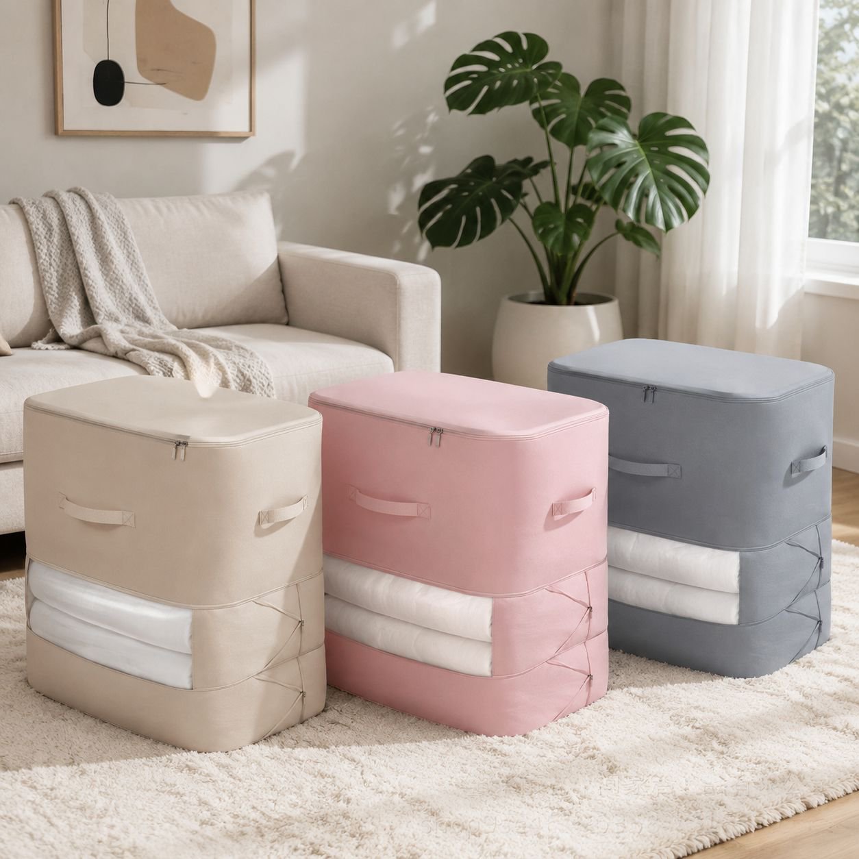 Bolsa organizadora grande para ropa de abrigo y mantas