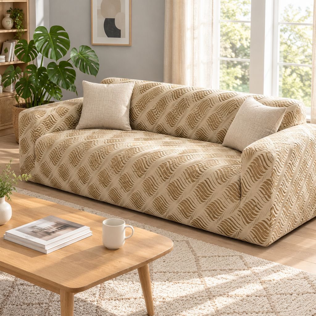 Golden Pattern Sofa Cover