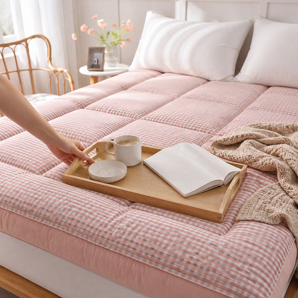 Cama estudiantil con colchón de terciopelo grueso