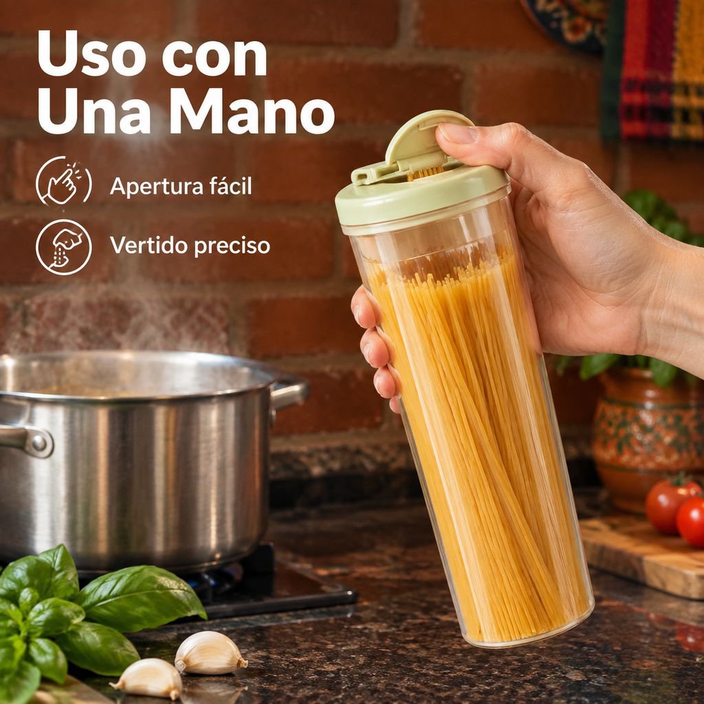 Contenedor Hermético Para Pasta Y Granos Organizador De Cocina