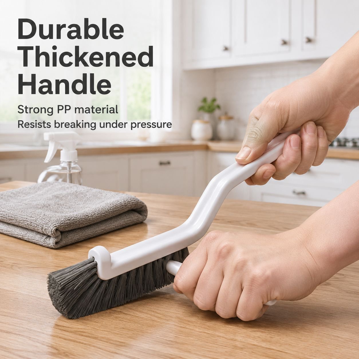 Hard-Bristle Tile and Grout Cleaning Brush