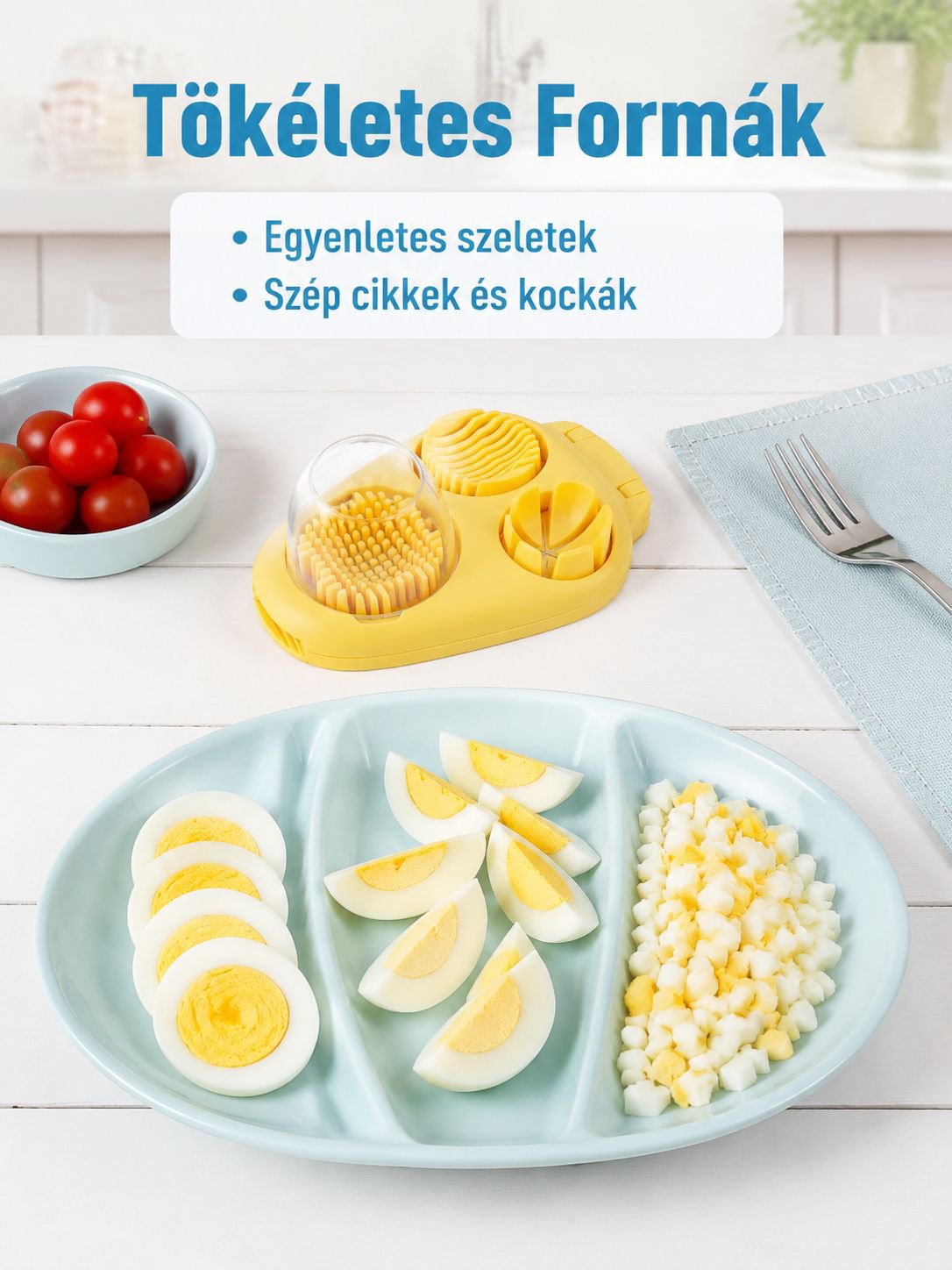 3 az 1-ben tojásszeletelő otthoni tojásvágó eszköz