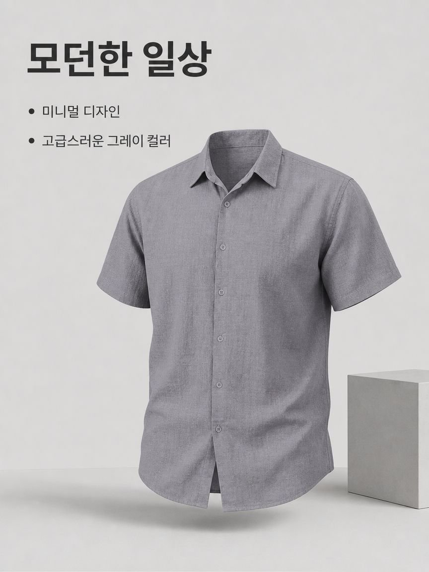 남성용 면마 캐주얼 셔츠