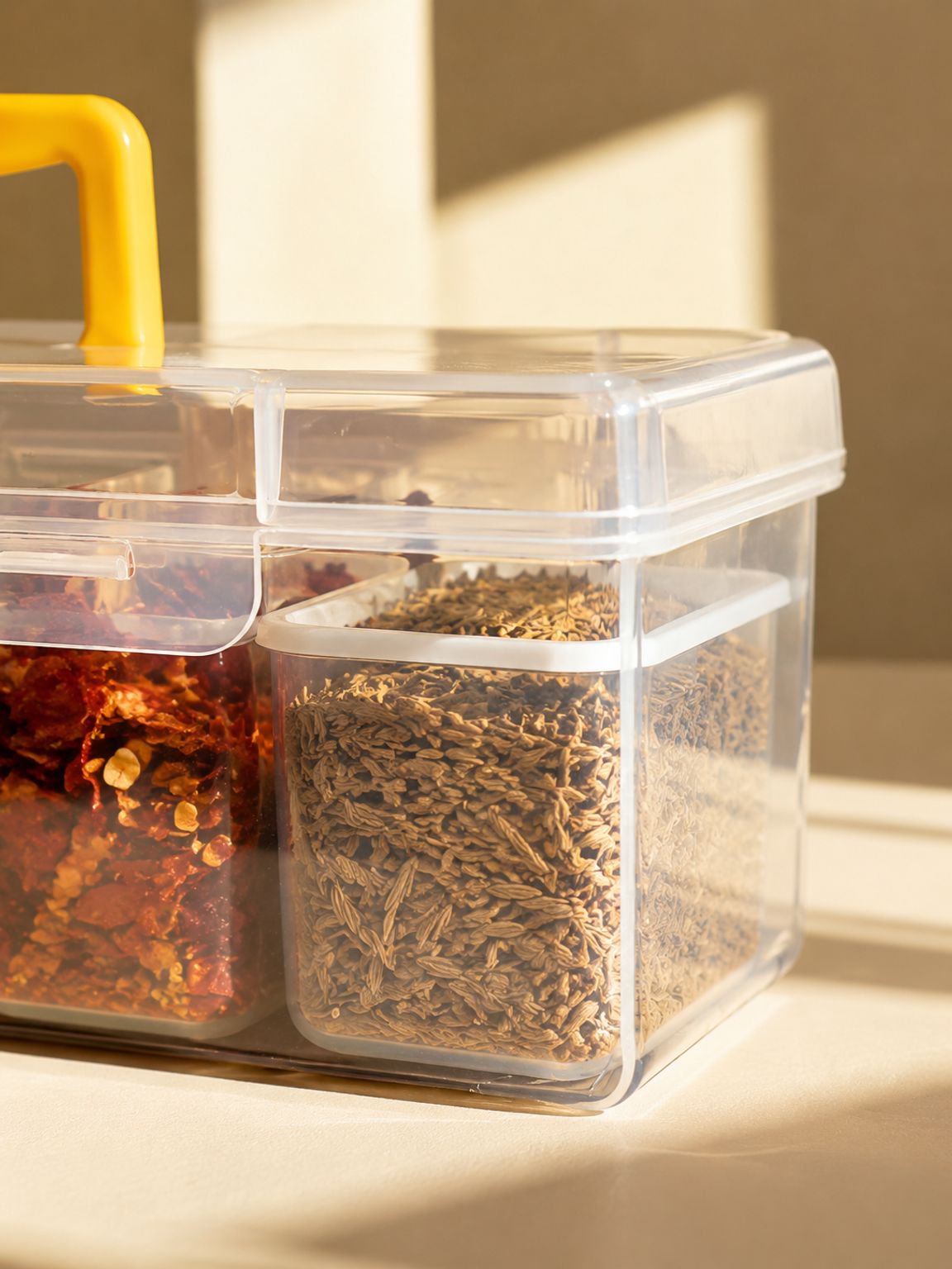 Cabinet-mounted spice storage box