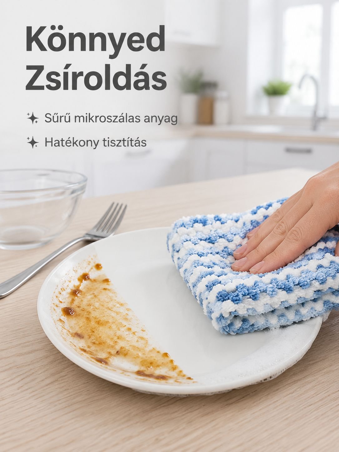 Kationos vastagított korallgyapjú hullámos törlőkendő