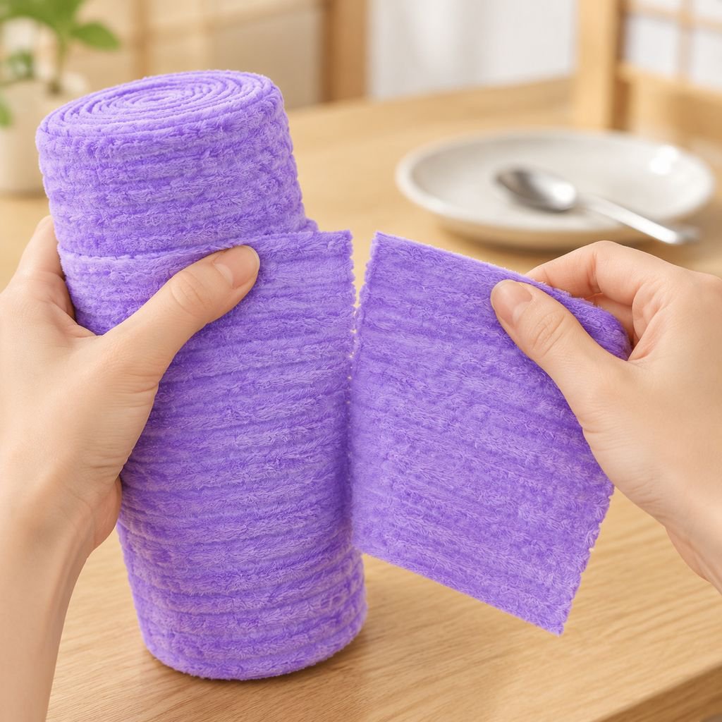 手でちぎった竹の継ぎ目のあるベルベットの週ごとの磨き布