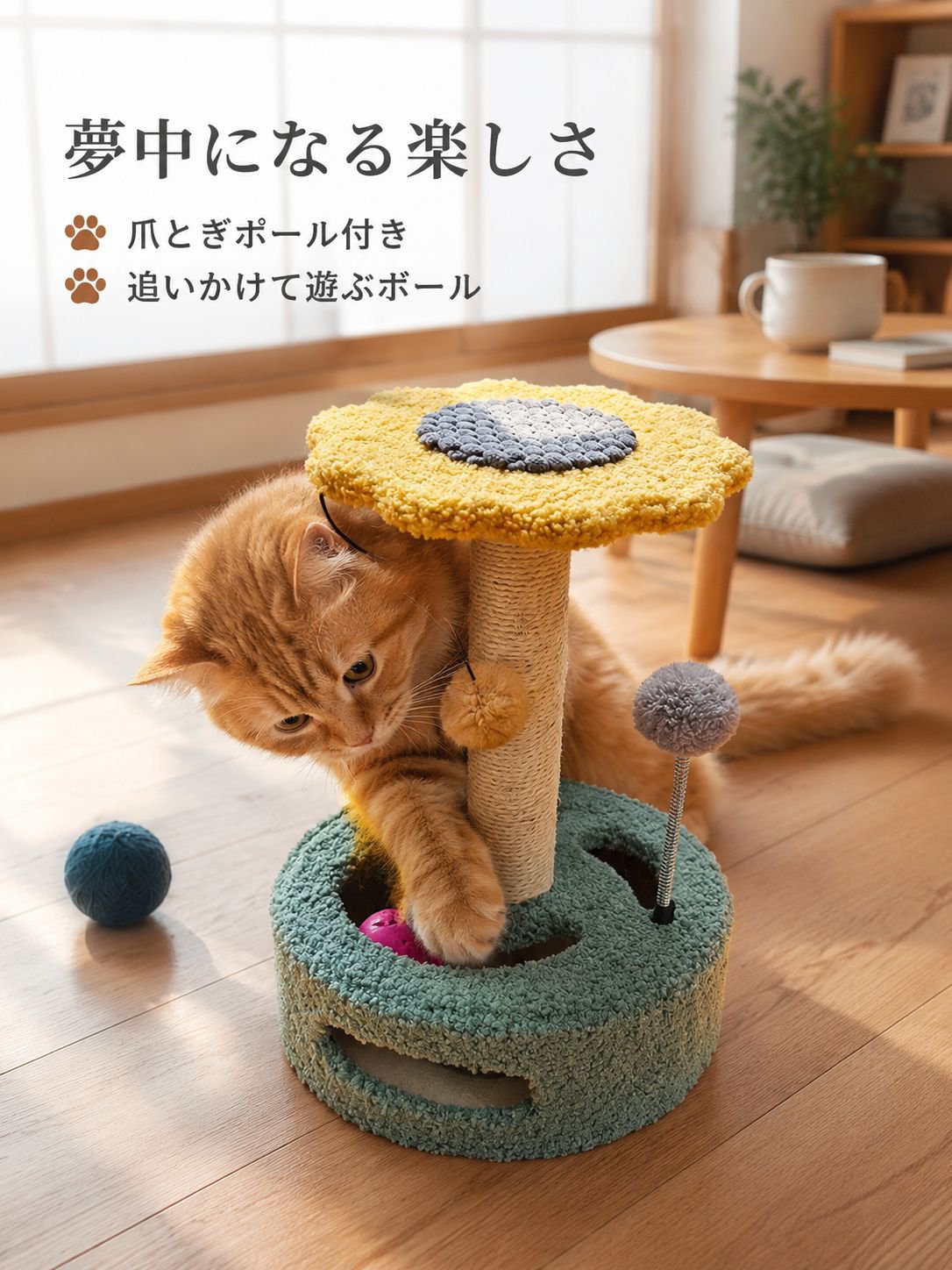 猫用回転盤タイプ爪とぎトイ