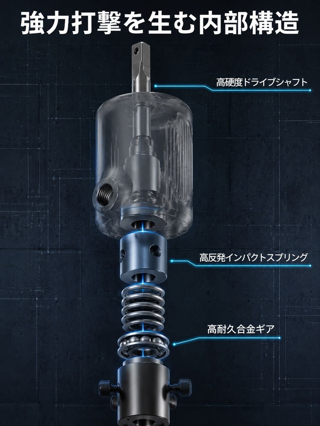 ドリルに取り付け可能な電動ハンマー変換ヘッド