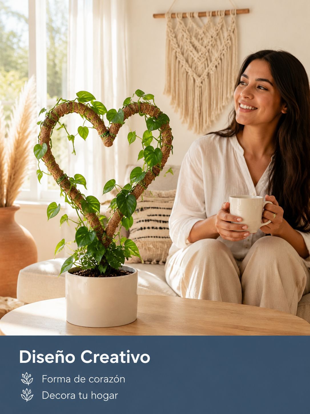 Soporte creativo de musgo para monstera y potos, poste de fibra de coco