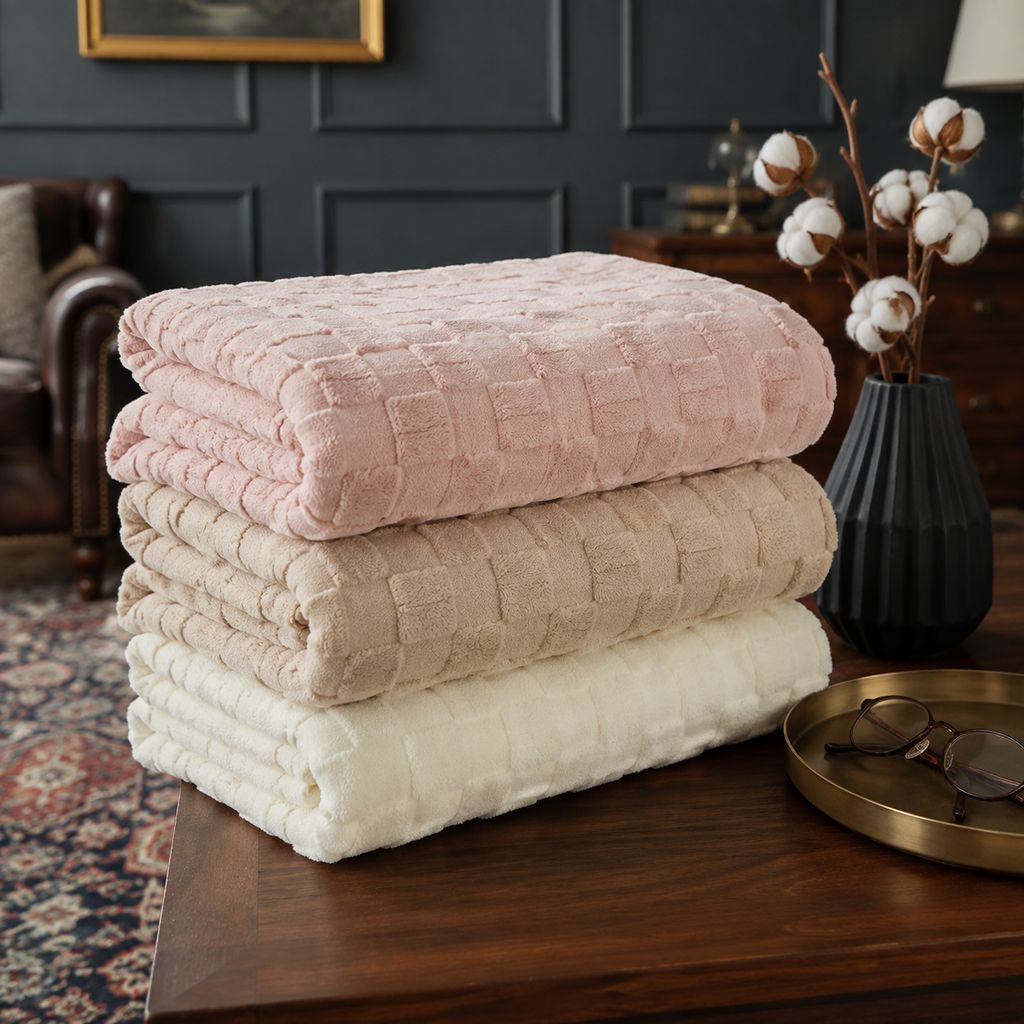 Modern Style Sofa Cover Sofa Blanket Plush Thickened Household Solid Color