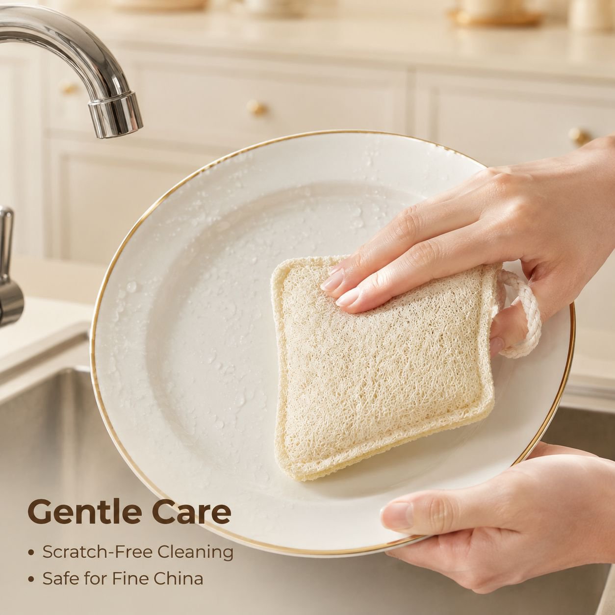 Natural wood pulp cotton sponge cleaning brush