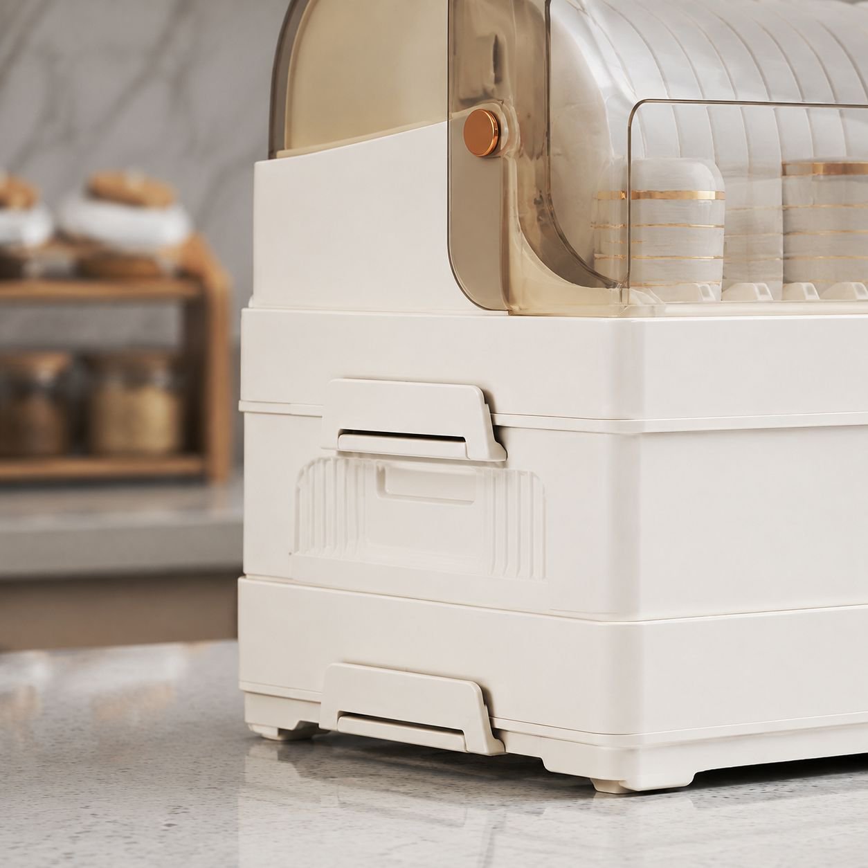 Kitchen tableware organizer with large capacity and lid