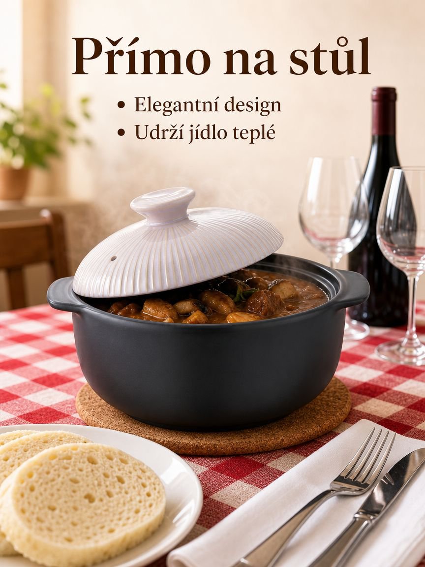 Protiskluzový keramický hrnec