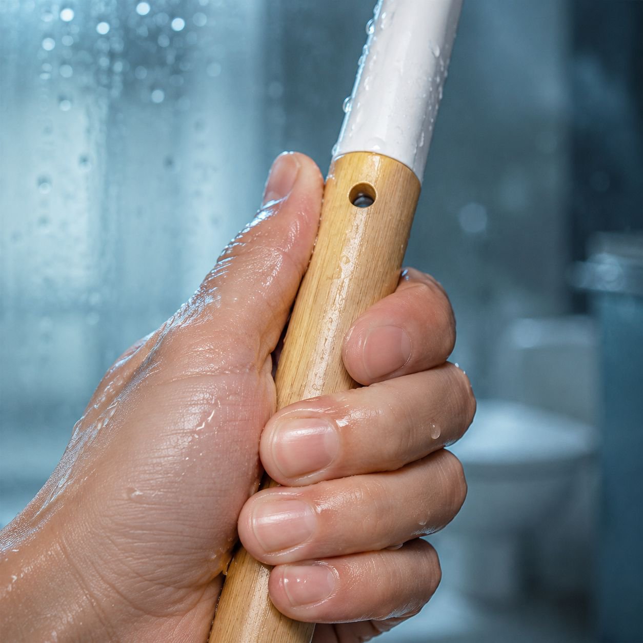 Hygienic silicone bristles for effective toilet cleaning
