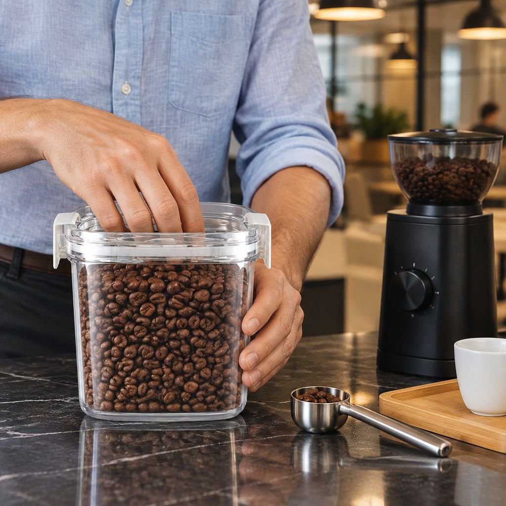 Recipiente de almacenamiento de café fresco y aromático