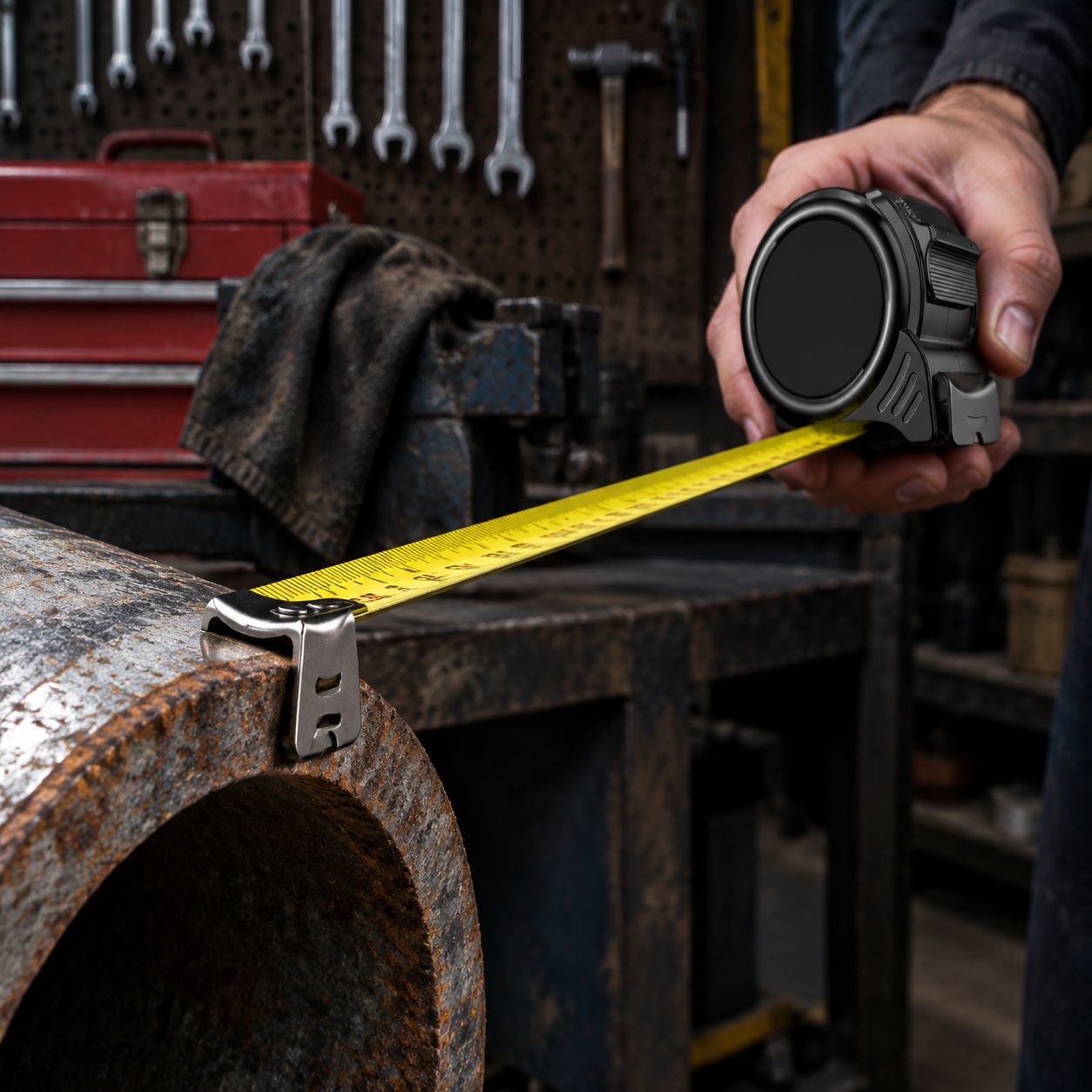 Magnetic tape measure for construction and DIY projects
