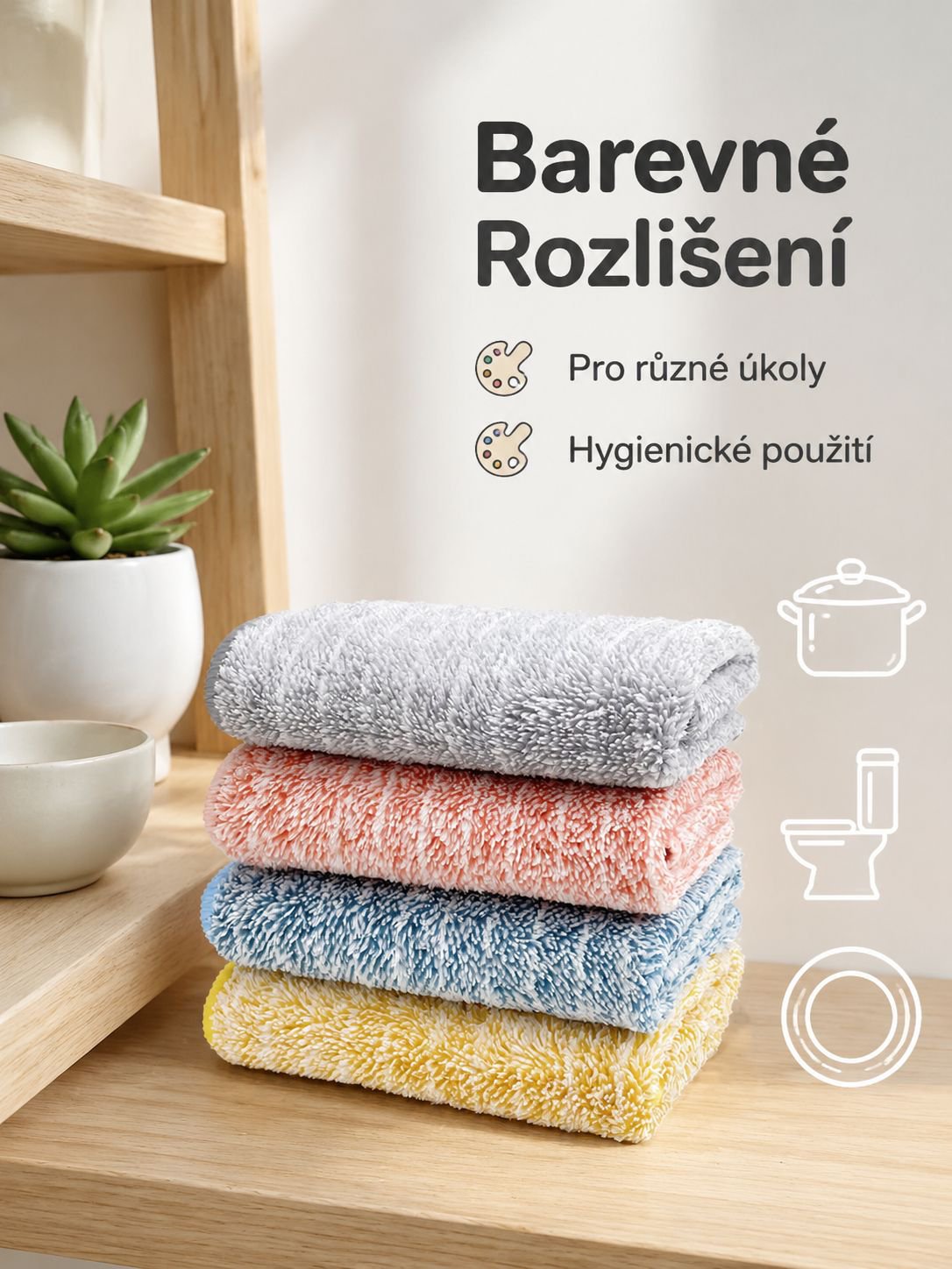 Zesílená utěrka z bambusového uhlí