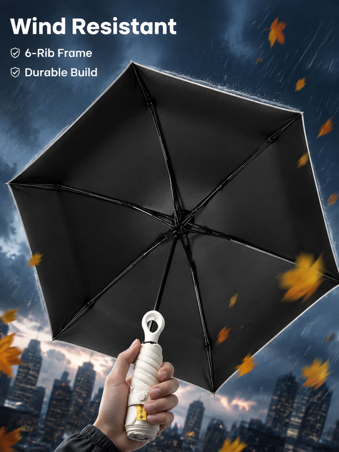 Portable Umbrella Sunscreen Vinyl Folding Mini Capsule Ultra Light Handle Finger Ring Umbrella