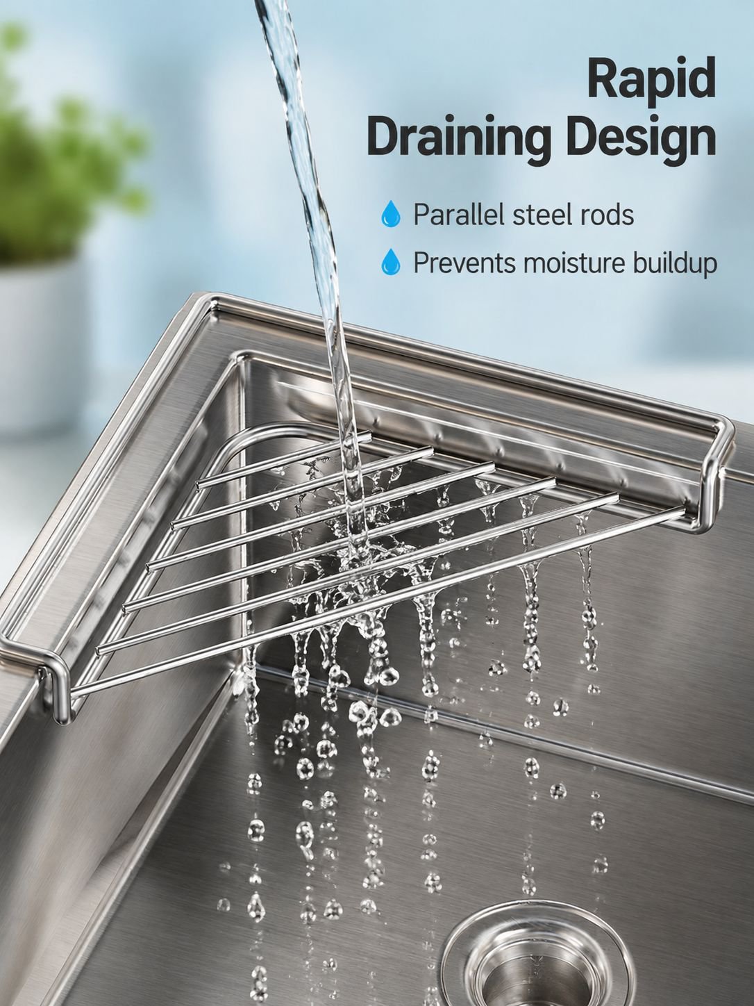Rust-resistant stainless steel dish drying rack