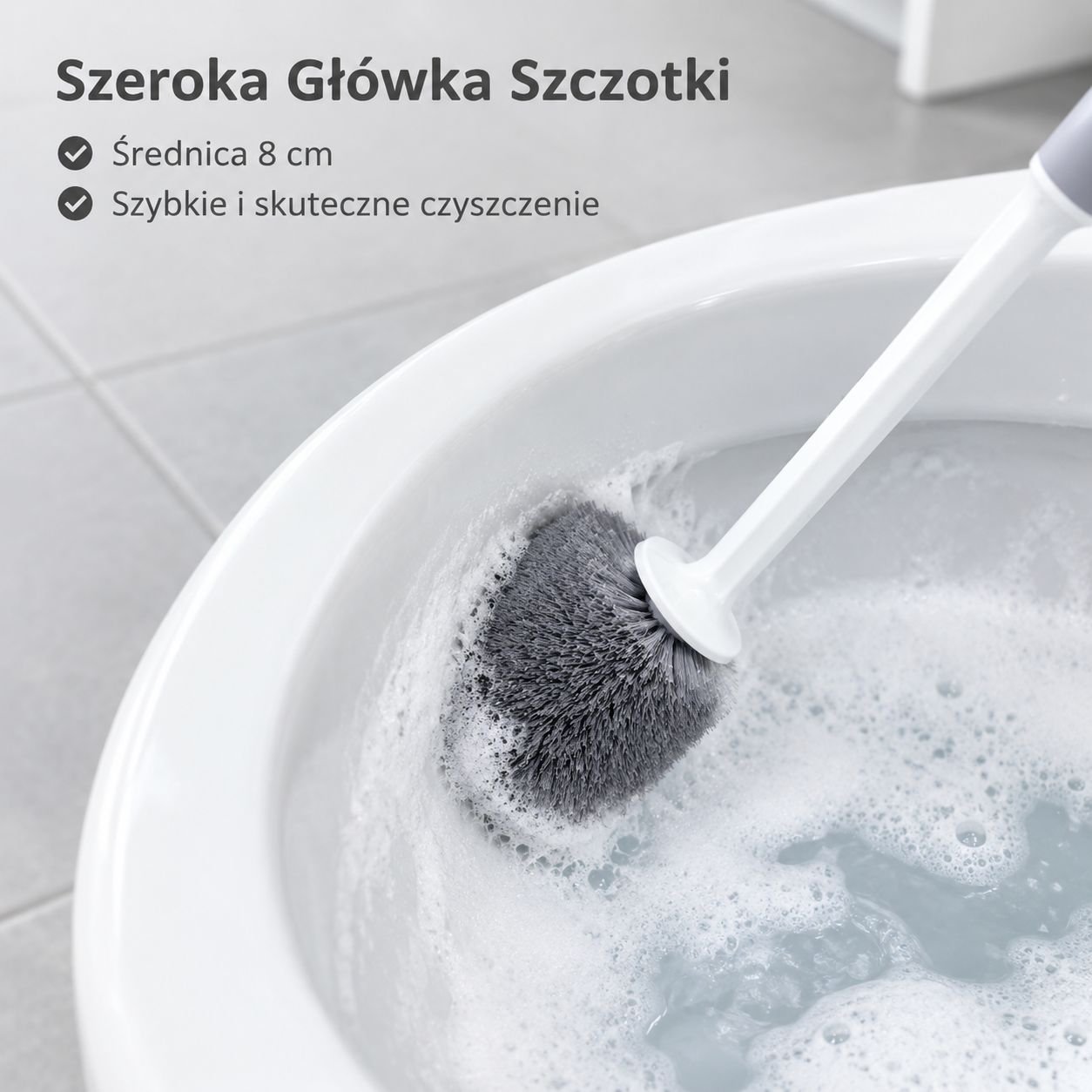 Ścienna szczotka toaletowa z pojemnikiem do gruntownego czyszczenia