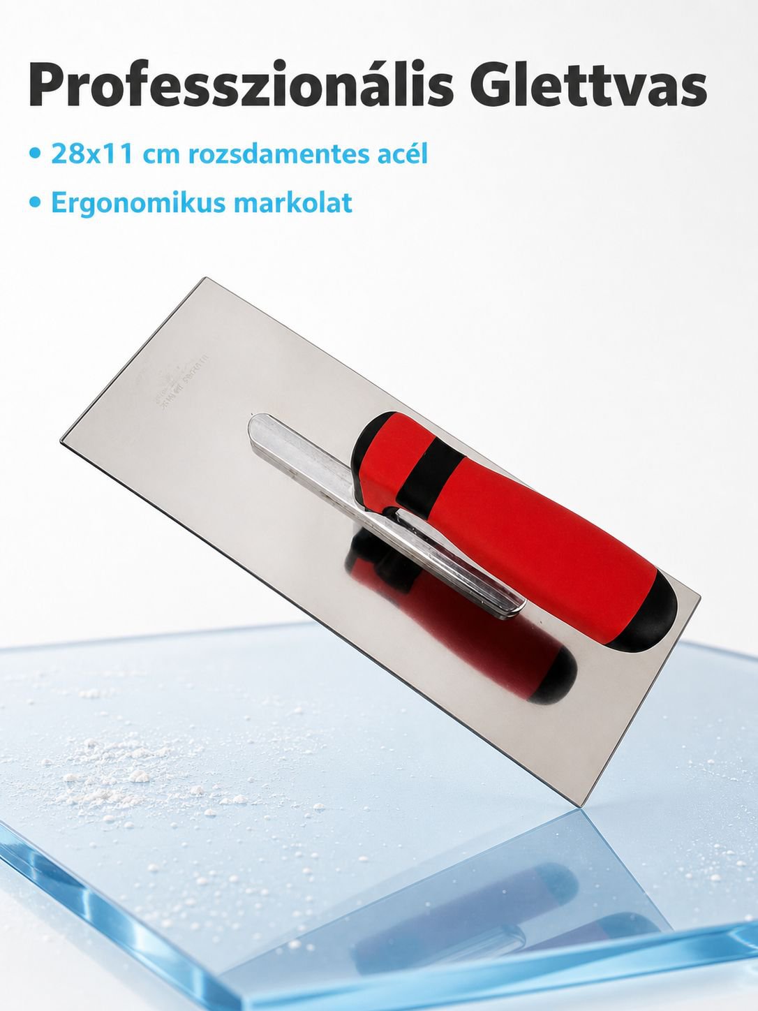 Rozsdamentes acél glettvas vakoló szerszám
