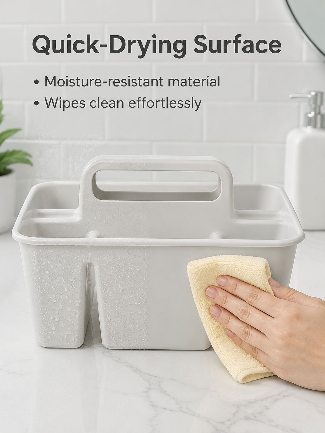 Multi-section caddy for kitchen and pantry essentials